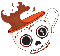The Mad Dollar sugarskull teacup illustration
